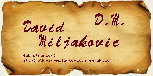David Miljaković vizit kartica